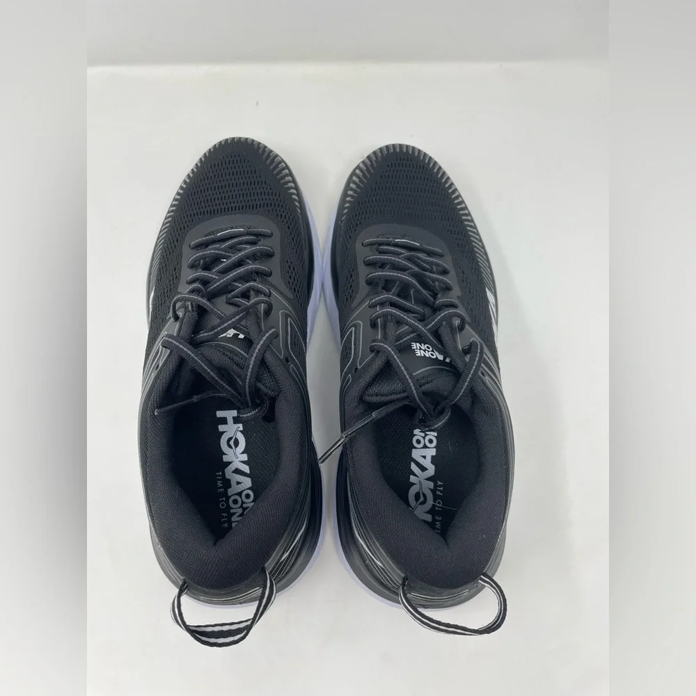 New Hoka One One Bondi 7 Black White Running Sneakers Size 9.5 Women - Picture 6 of 10